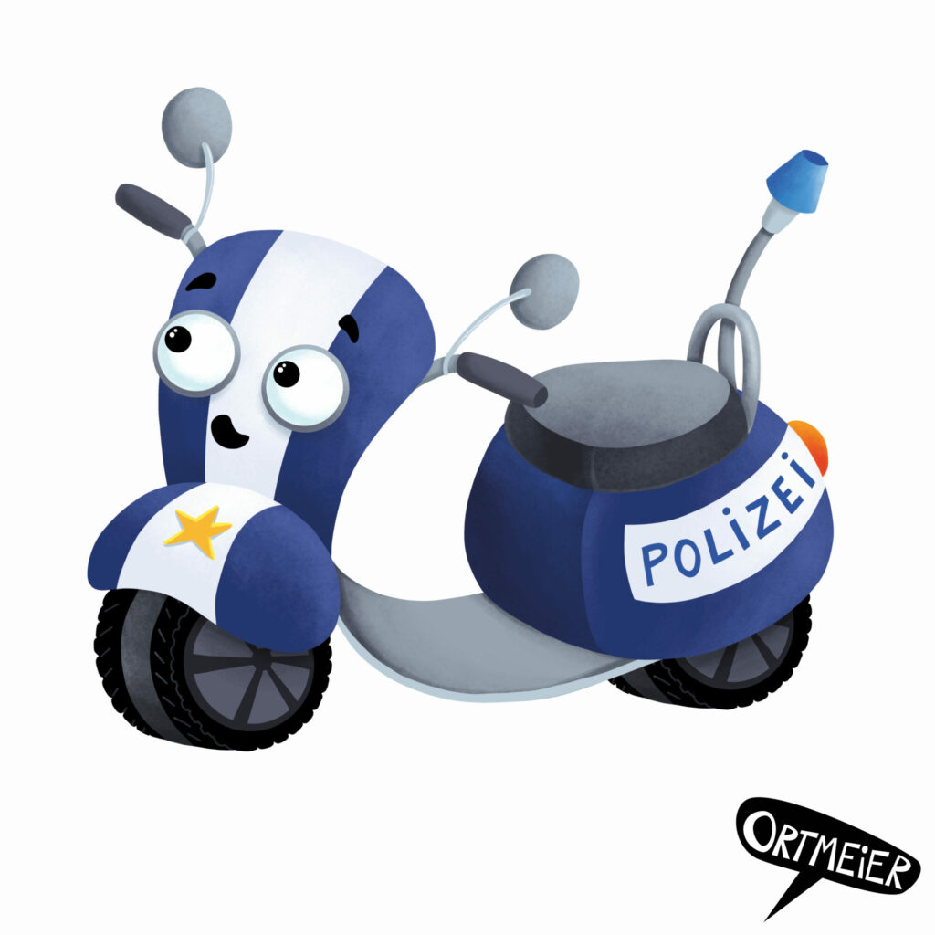 polizeimotorrad motorrad blau niedlich kindlich childisch cute blau blue